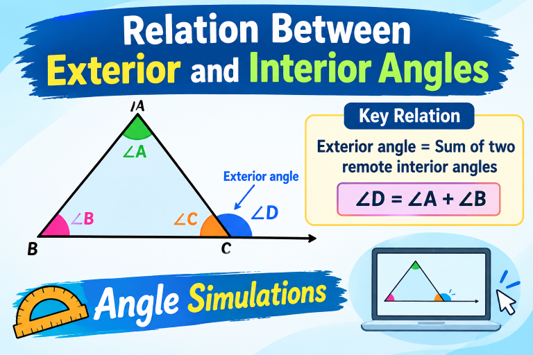 Relation between exterior and opposite two interior angles
