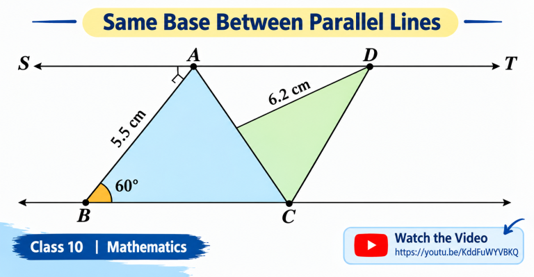 Area of Two Triangles Standing on Same base Between Two Parallel Lines
