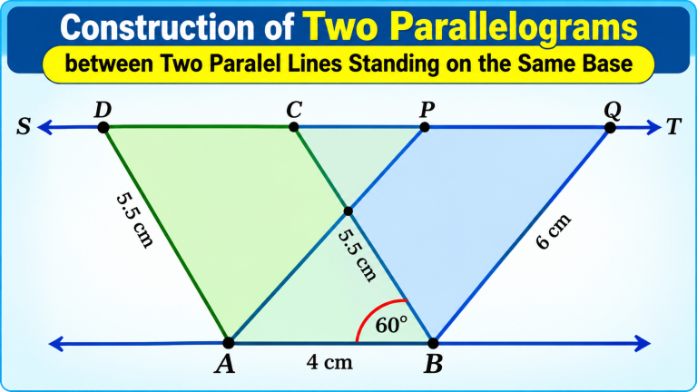Area  of Two Paralleograms between two Parallel lines having same base